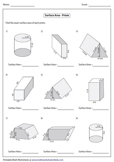 Surface Area Practice Pdf