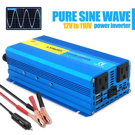 Yinleader 1000W Power Inverter 12V To 110V DC To AC Converter With 2