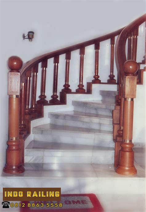 railing tangga kayu melintir klasik indo railing