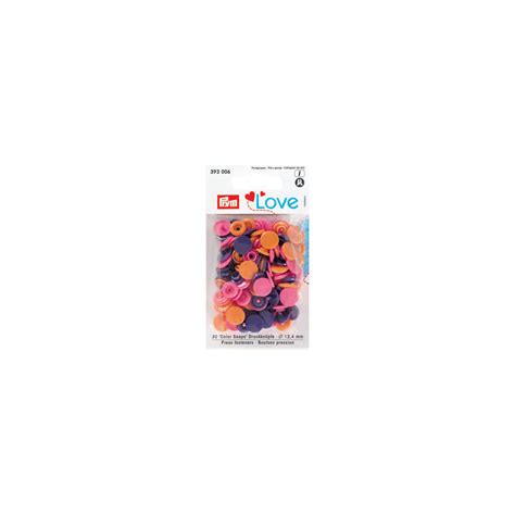 Prym Color Snaps Druckknöpfe Kunststoff Rund 12 4mm versch Orange Pink