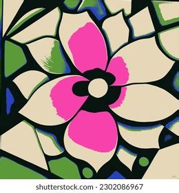 Colorful Flower Vector Illustration Cubism Theme Stock Vector (Royalty ...