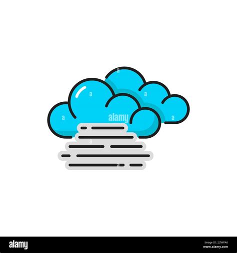 Weather Forecast Color Outline Icon Vector Cloud And Fog Pictogram