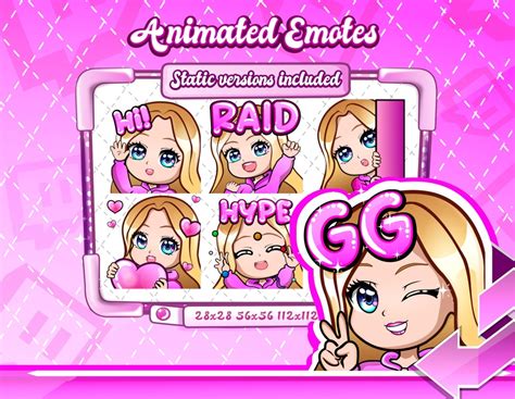 ANIMATED STATIC EMOTES Blonde Girl Emotes Animated Blonde Haired Emotes Blonde Girl Twitch