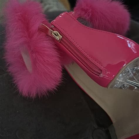 Miss Lola Shoes Miss Lola Hot Pink Fur Stilletos Poshmark