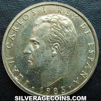 1985 Lis Up Juan Carlos I Spanish 100 Pesetas Silver Age Coins