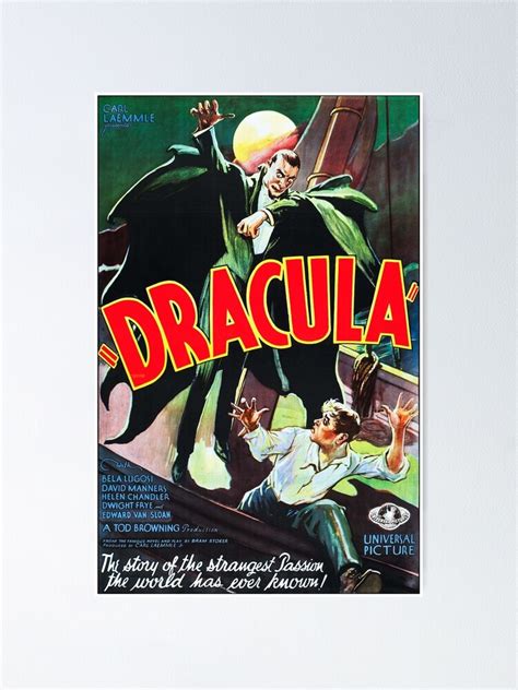 "Dracula 1931 Movie Poster Original Painted colorfull - Funny Horror ...