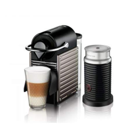 Nespresso Pixie Electric Titanium Coffee Machine Aeroccino Milk