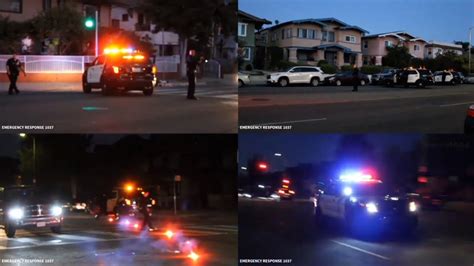 Lapd Units Responding Code 3 To A Termination Of A Pursuit Youtube