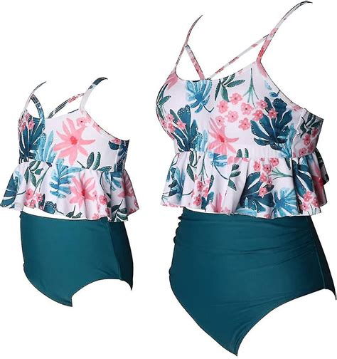 Nya Flickor Baddräkt Två Delar Bikini Set Ruffle Falbala Badkläder Baddräkter Baddräkter