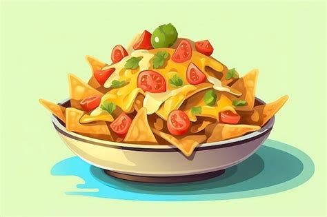 Premium Ai Image Nachos Illustration