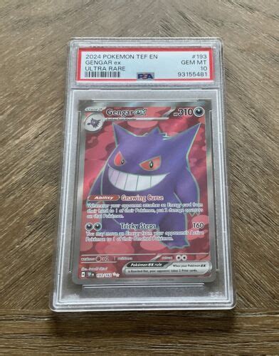 PSA 10 Gengar Ex 193 162 Full Art Pokemon Temporal Forces English