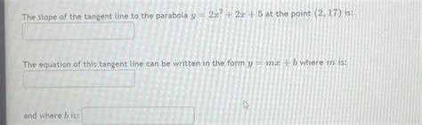 Solved The slope of the tangent line to the parabola | Chegg.com