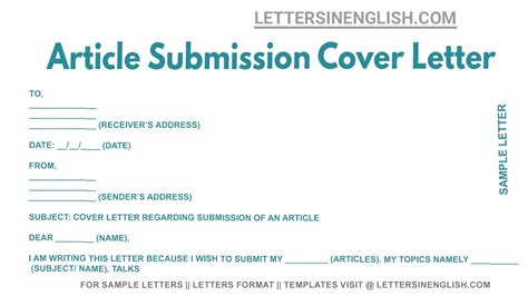 Article Submission Cover Letter Sample Cover Letter For Article Submission Youtube