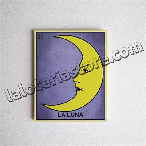 Canvas La Luna Loteria Card Stretched And Ready For Hanging Etsy Uk