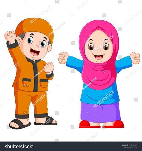 Gambar Kartun Anak Sekolah Tk Muslim Selamat Anak Muslim Senang