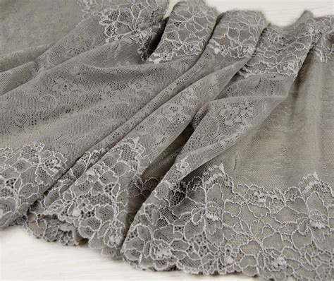 Extra Wide Stretch Lace Taupe Floral Elastic Lingerie Lace Trim By The Meter Width Cm