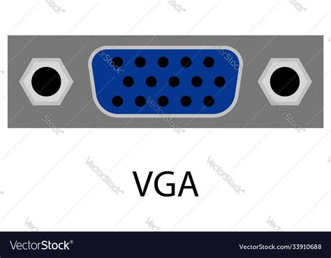 Vga connector for a monitor peripheral devices Vector Image