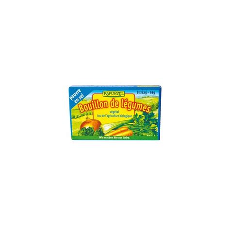 Bouillon Cube Légumes Pauvre en Sel 68g Rapunzel