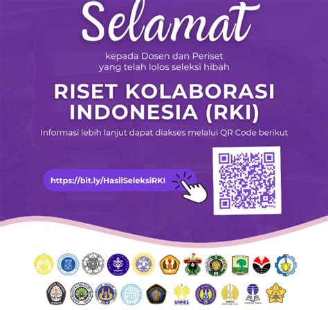 Pengumuman Penerima Pendanaan Riset Kolaborasi Indonesia RKI Tahun