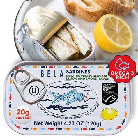 Bela Lightly Smoked Sardines In Organic Kks1 Lemon Flavored Extra