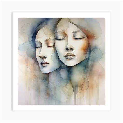 Ethereal Abstract Faces 2 Art Print by logicx - Fy