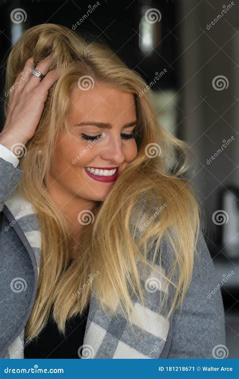 Gorgeous Blonde Model Enjoying A Day At Home Before Work Stock Image Image Of Elegant
