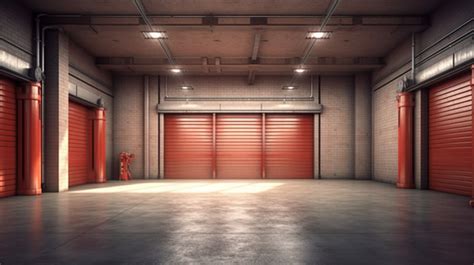 D Render Of Opened Roller Door Garage Background Garage Background