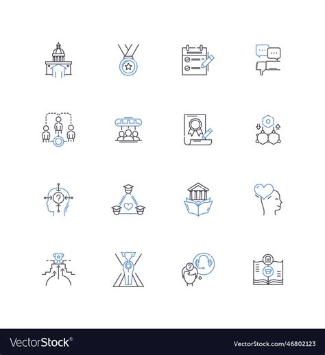 Intellectual Development Line Icons Collection Vector Image