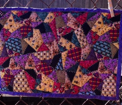 Items Similar To Purple Crazy Quilt Home Decor Wall Hanging Quilted Placemat Ready To Ship