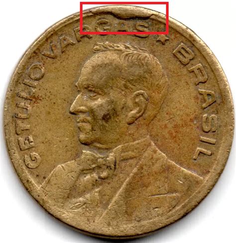 Numis Market 1946 20 Centavos ERRO Cunho Quebrado Moeda Brasil