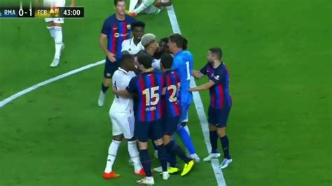 Araujo Vs Rudiger El Clasico Match Fight Breaks Out Usa Tour