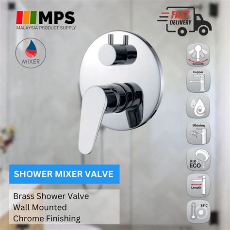 Euro Hot And Cold Shower Mixer Valve Bathroom Shower Tap Way Function Tap Dual Function