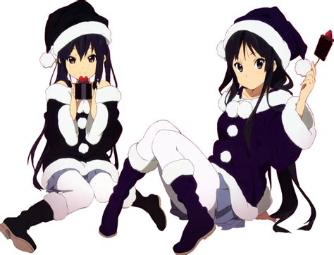 Santa Mio Akiyama And Azusa Nakano Render By Moeblueberry1771 On Deviantart