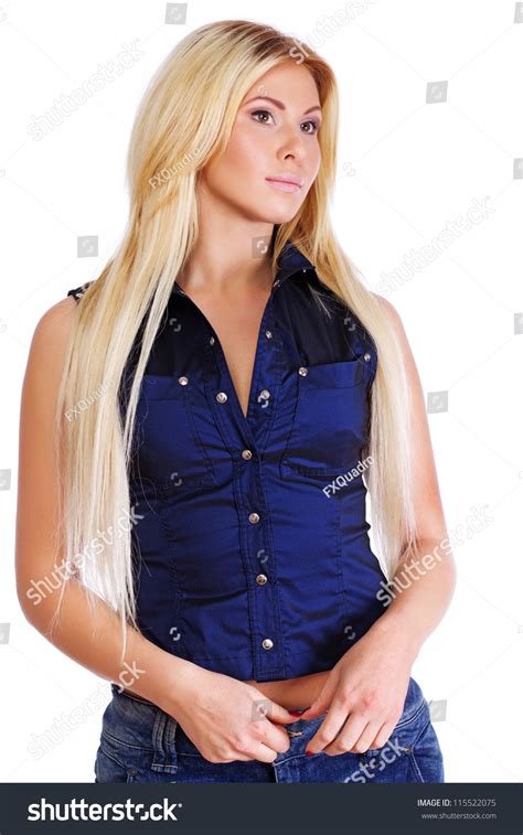Portrait Sexy Blonde Posing Studio Stock Photo Shutterstock