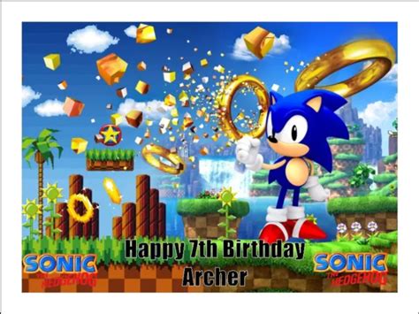 Sonic The Hedgehog Edible Icing Image Cake Topper Birthday Decorations