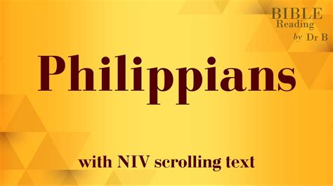 Philippians Niv Bible Reading With Scrolling Text Youtube