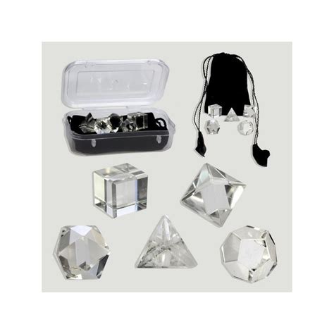 Set 5 formas geometricas Cuarzo cristal caja