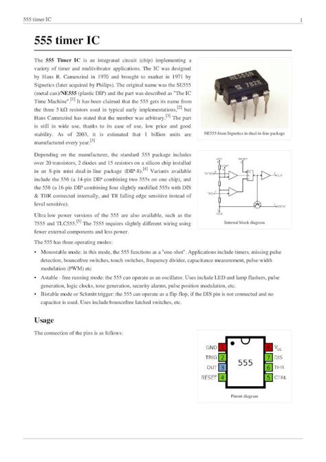 (PDF) 555 timer IC - 123seminarsonly.com 555 Astable Circuit In astable mode, the '555 timer ...