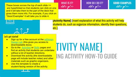 Design Template: Learning Activity Guide - Building21