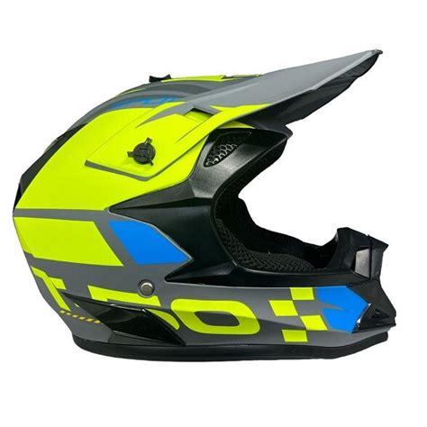 Casca Cross Atv Enduro Culoare Gri Albastru Marimea Xl Emag Ro