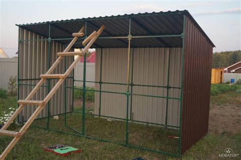 Купить металлический каркас сарая, хозблока с односкатной крышей