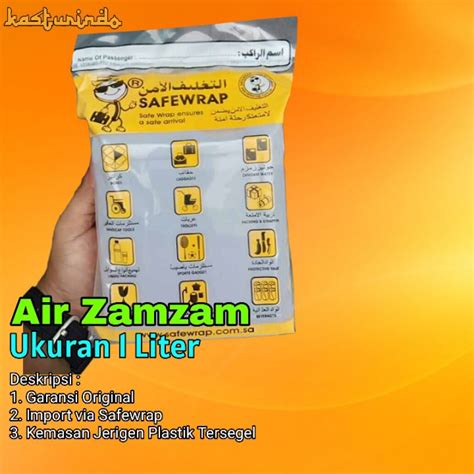 Jual Air Zam Zam Liter Import Via Safewarp Tersegel Original Kemasan