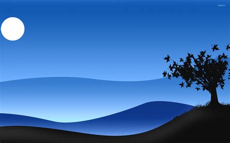 Tree on a hill wallpaper - Vector wallpapers - #11880