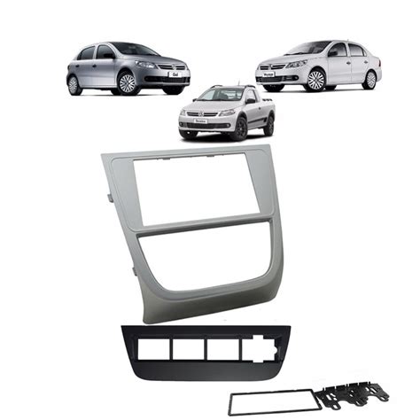 Moldura Painel Dvd Din Mp Central Multimidia Vw Gol Saveiro Voyage