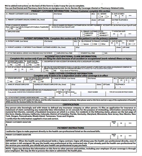 Free Sample Medical Claim Forms In Pdf