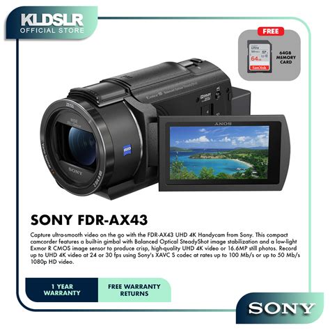 Sony Fdr Ax Uhd K Handycam Camcorder Sony Malaysia Vdo Smart Gadget