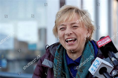 Govelect Janet Mills Speaks Reporters Portland Editorial Stock Photo ...