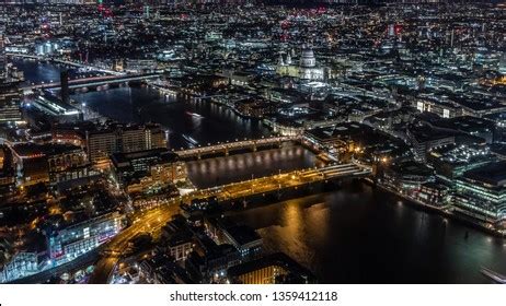 Aerial Cityscape London Illuminated Night View Stock Photo 1348896878 | Shutterstock