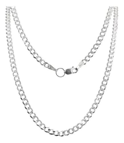 Cadena Cubana Diamantada Plata 925 Mujer Dama 55cm X 35mm Envío Gratis