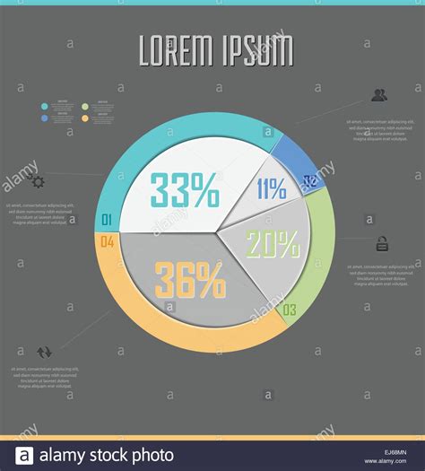 Pie Chart Template For Business Design Infographics Progress Stock